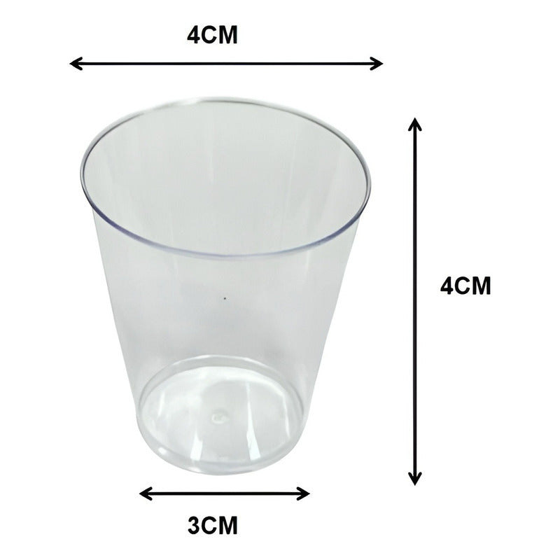 Set X25 Vasos Shot Pocillos Para Postres Vaso Plastico 30ml Transparente / Pocillos Para Postres / 40ml