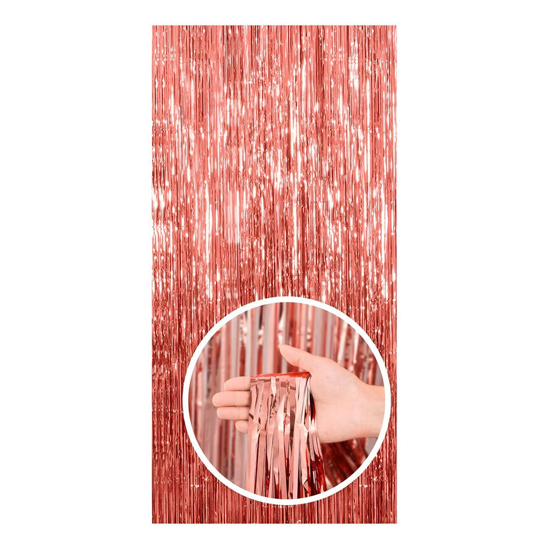 Guirnalda Cortina Metalica Cortina Decorativa Cumpleaños Rosa Gold 111574