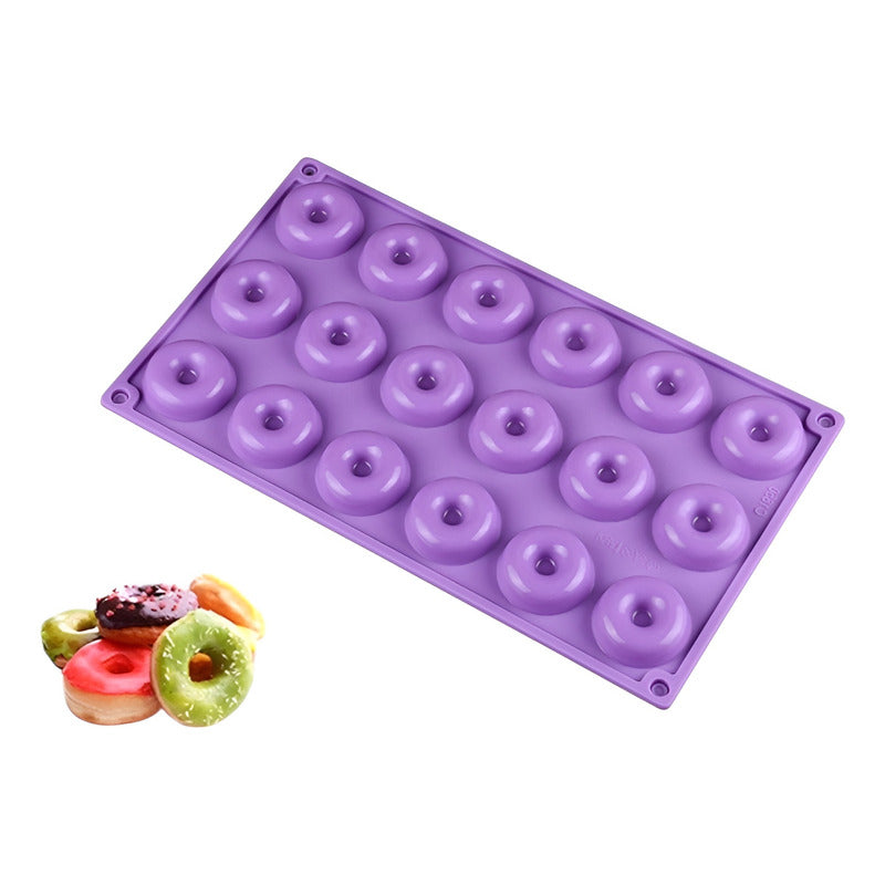 Molde Silicona Moldes Reposteria Molde Mini Donuts 18cav Multicolor / Molde Mini Donas 18cav