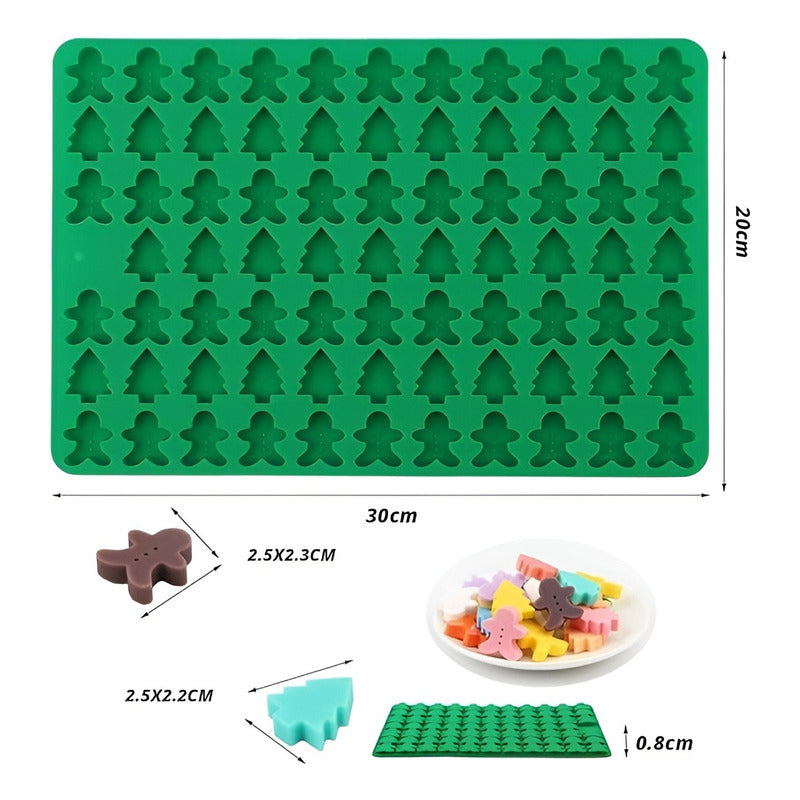 Moldes Chocolate Molde Silicona Navidad Arbol Jengibre 76cav Al Azar