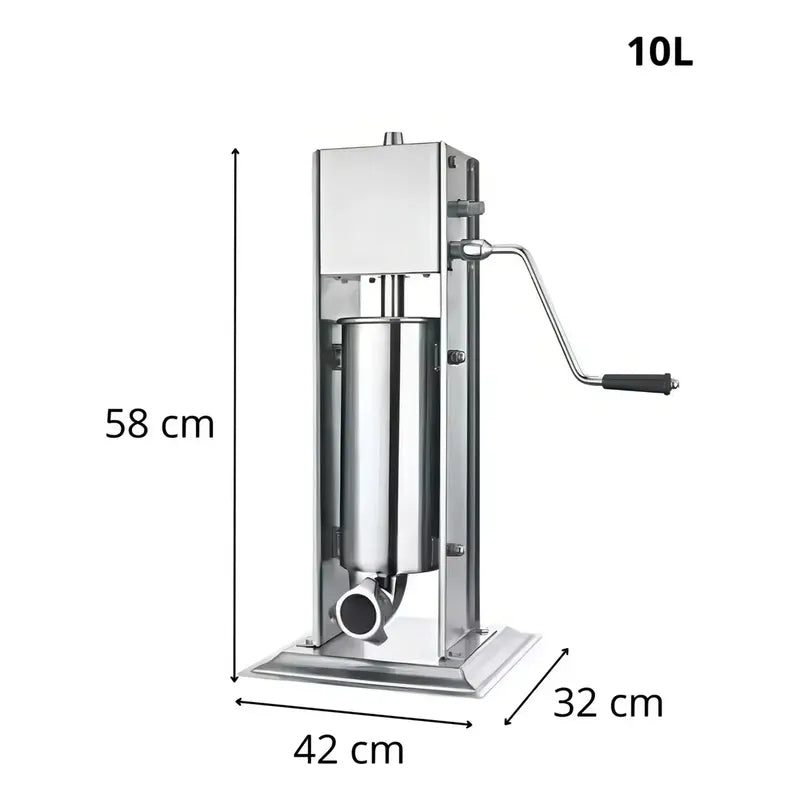 Embutidora Manual Embutidoras De Chorizos Salchichas 10l Máquina Profesional Para Embutir Carnes Longanizas Chorizos Y Salchicha Modelo Doméstico Y Comercial Embutidoras Acero Inoxidable Pasteleriuscl