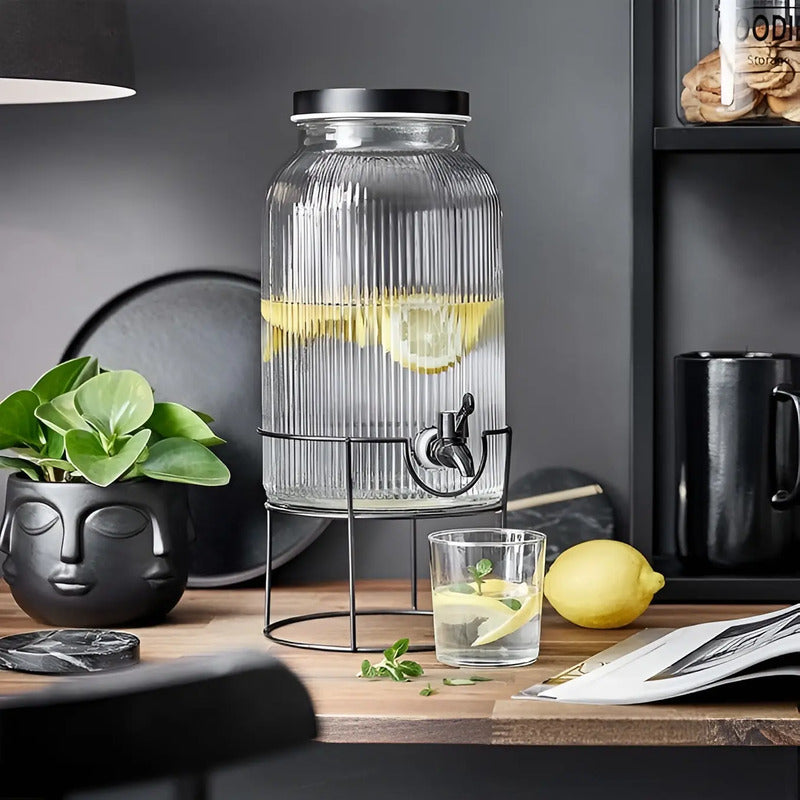 Dispensador De Jugos Acanalado Con Atril Dispensadores 3.8l Transparentes