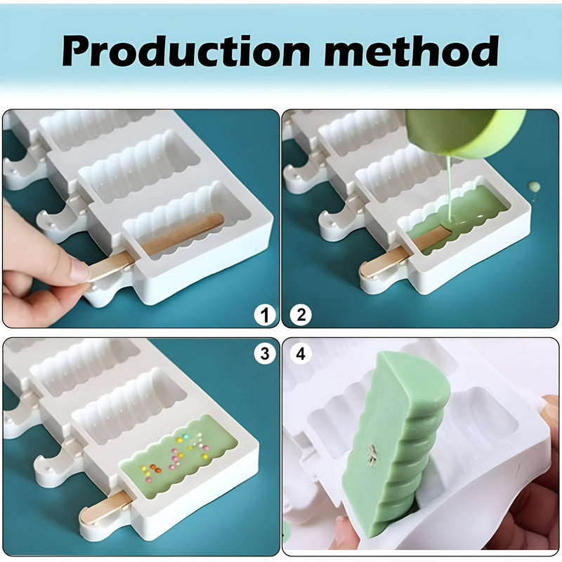 Moldes De Silicona Para Helados Molde Paletas Helado Mini050 - Blanco 050