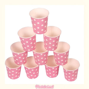 10 Vasos Descartables Vaso De Papel Suministros Fiesta 250ml Rosa