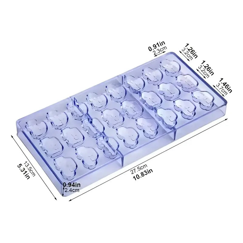 Moldes Policarbonato Molde Para Chocolate Molde Autos 24 Cav Color Transparente / Molde Policarbonato Autos 24 Cav