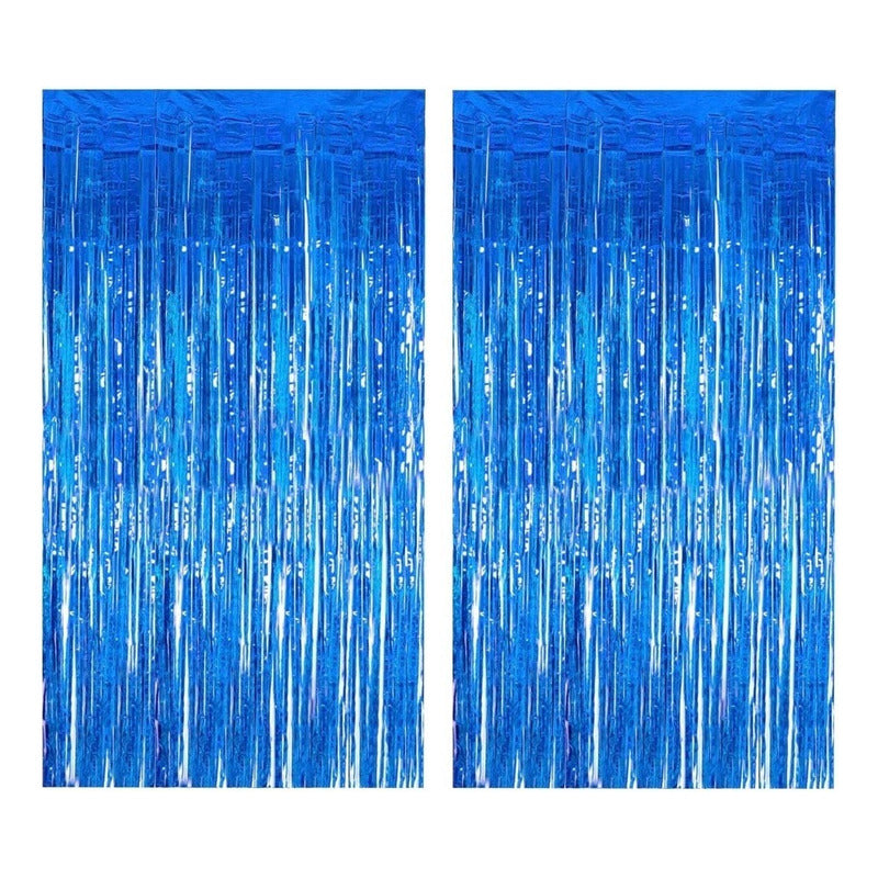 X2 Cortinas Guirnalda Cumpleaños Guirnalda Azul Oscuro 2m Azul Oscuro