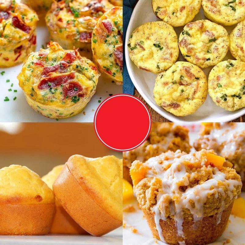 Pack X2 Moldes Silicona Moldes Cupcake Molde 6 Cavid Muffin  Multicolor