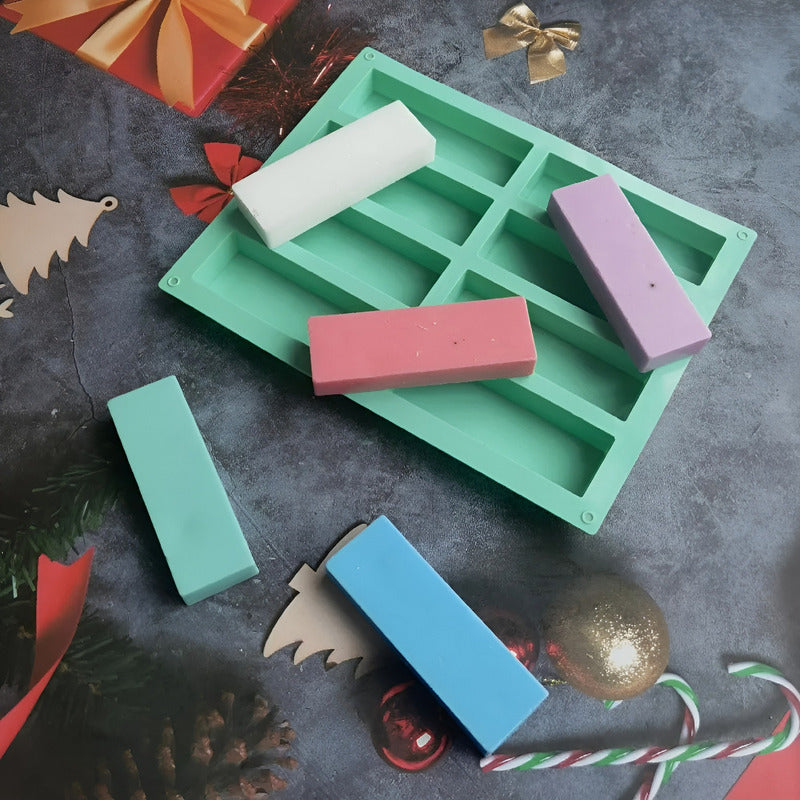 4 Moldes Para Chocolate Molde Silicona Reposteria Barra 8cav Multicolor