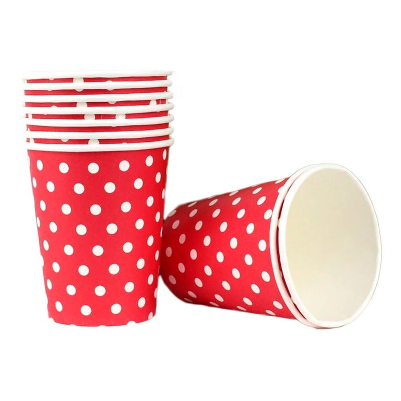 X10 Vasos Desechables Decoración Vaso Cumpleaños Rojo 1619