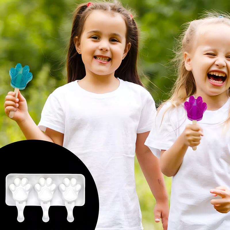 2 Molde Helados Molde Helado Silicona Moldes Paleta Patitas Blanco