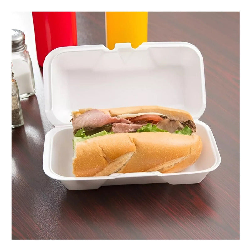 50und Bandejas De Plumavit Porta Completo Envase Hot Dog