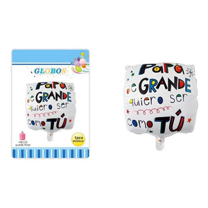 Globo De Papel Metalizado Para Día Del Padre Blanco 45 Cm