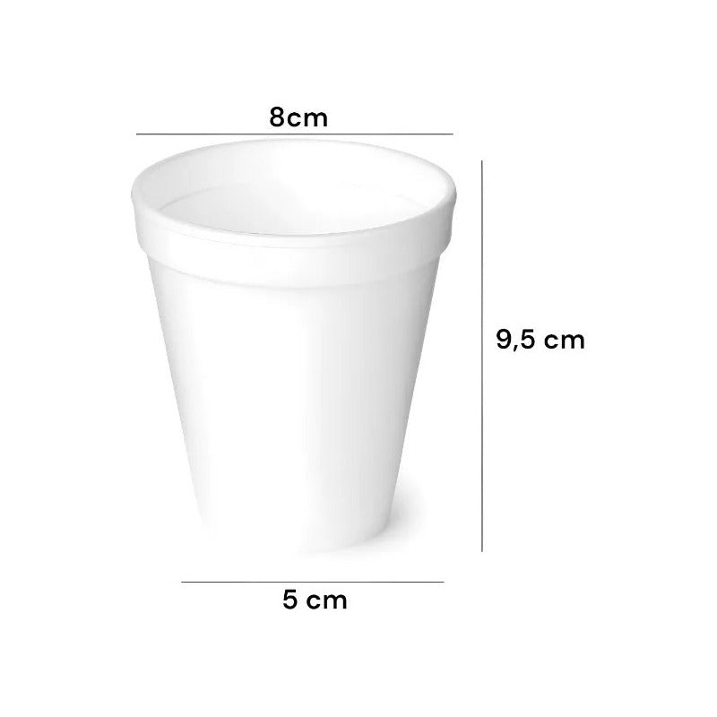 50 Vasos Termicos Vasos Desechables Vaso Plumavit 8oz 240ml Blanco
