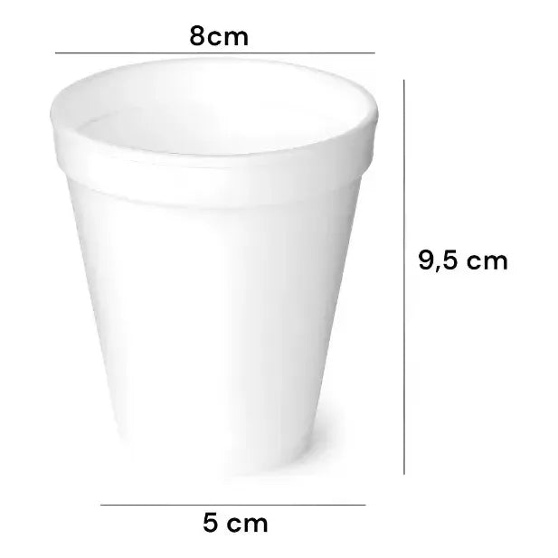 50 Vasos Termicos Vasos Desechables Vaso Plumavit 8oz 240ml Blanco
