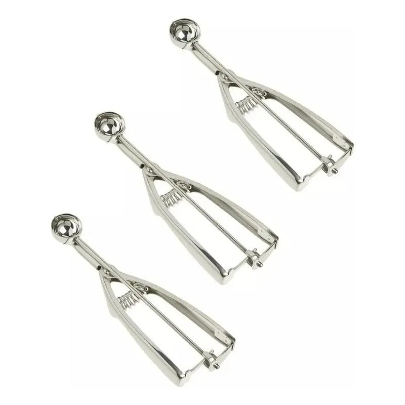 Pack X3 Cucharas Helado Cuchara Helado Cuchara De Helado 4cm Plateado