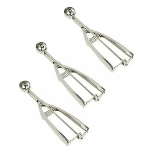 Pack X3 Cucharas Helado Cuchara Helado Cuchara De Helado 4cm Plateado