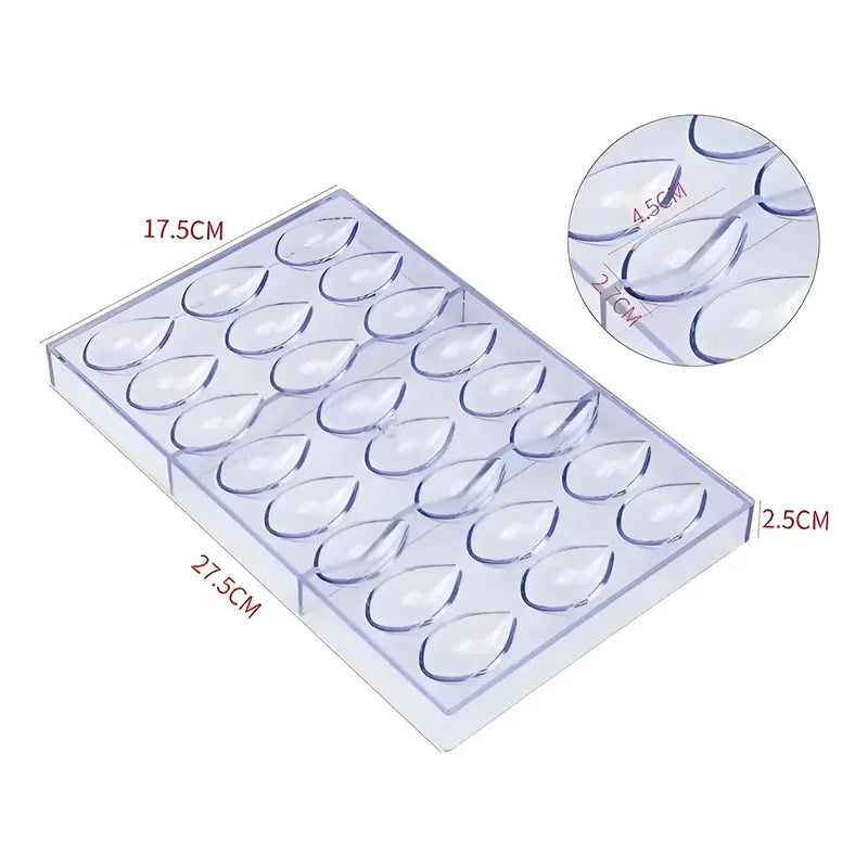 Molde Para Chocolate Ovalado De Acrílico Con 24 Cavidades Molde De Barra De Chocolate Herramientas Para Pastelería Molde De Chocolate 3d Molde Duradero Fácil Liberación Antiadherente Pasteleriuscl