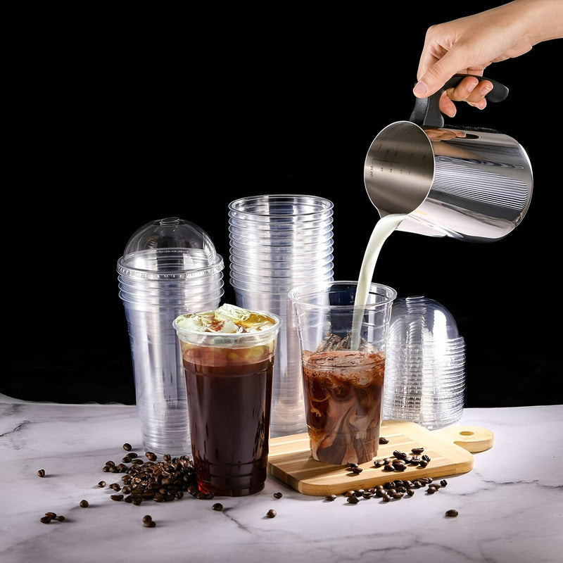 50 Vasos Desechables Vaso C/tapa Domo Sin Oyo 22oz/650ml