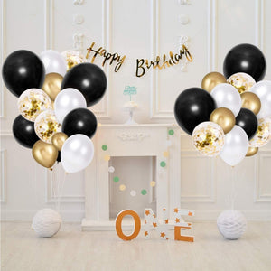 Pack X25 Set De Cumpleaños Globos Cumpleaños Globos Negro