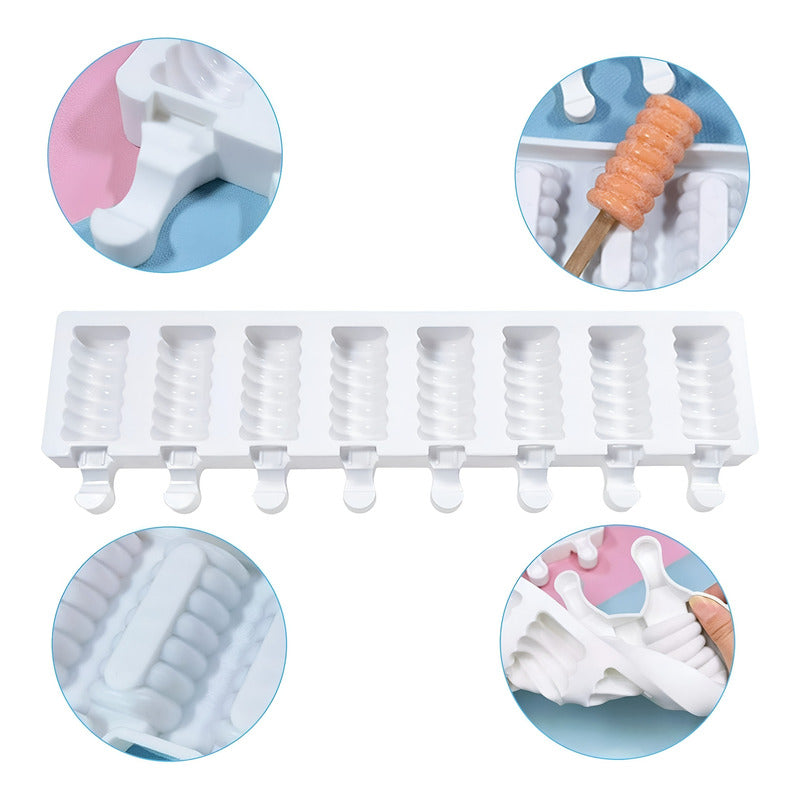 Moldes De Silicona Para Helados Molde Paletas Helado Mini050 - Blanco 050