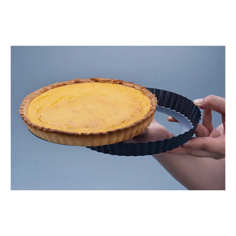 Pack X3 Moldes Desmontables 24cm Kuchen Molde Para Pie Tartaleta Desmontable Molde Redondo Extraíble Con Fondo... Gris