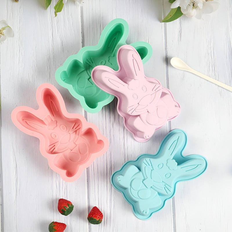 Set 2 Molde Conejo De Pascua Molde Silicona Molde Chocolate  Multicolor