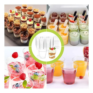 Pack X100 Vasos Postres + 100 Cucharas Postres Desechables Vasos Shot Vasos Postres Vasos Acrilicos Postres Vasos Acrilico Vasos Shot Vasos Para Postres Vaso Acrilico Vasos Postres 30ml Pasteleriuscl