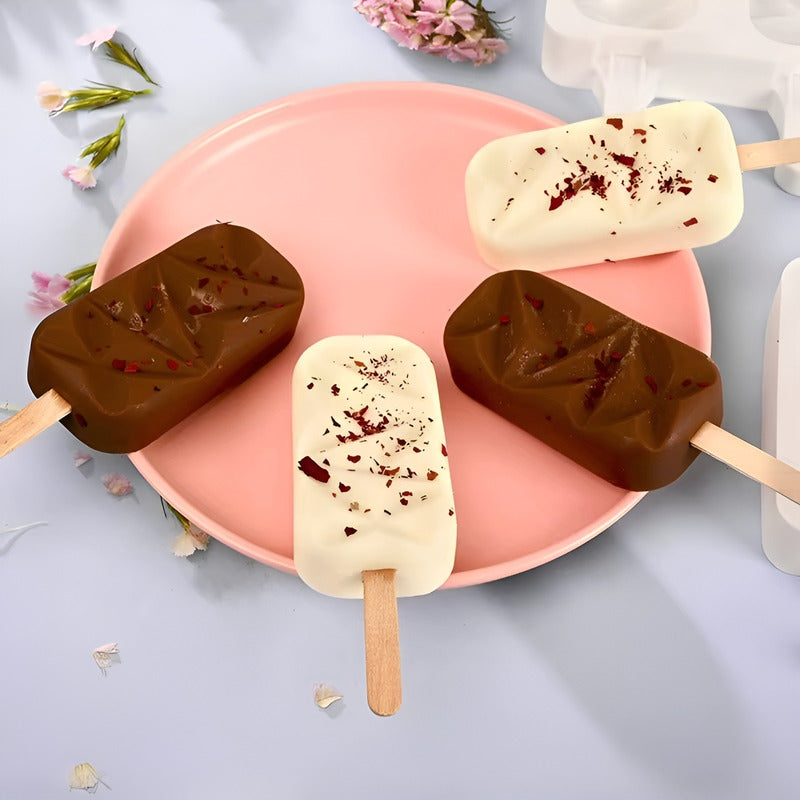 Pack X4 Molde Helados Molde Helado Silicona Molde Paleta 445