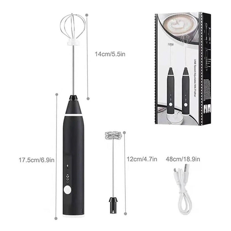 Batidora Electrica Batidora De Mano Espumador Batidoras W-36 Negro