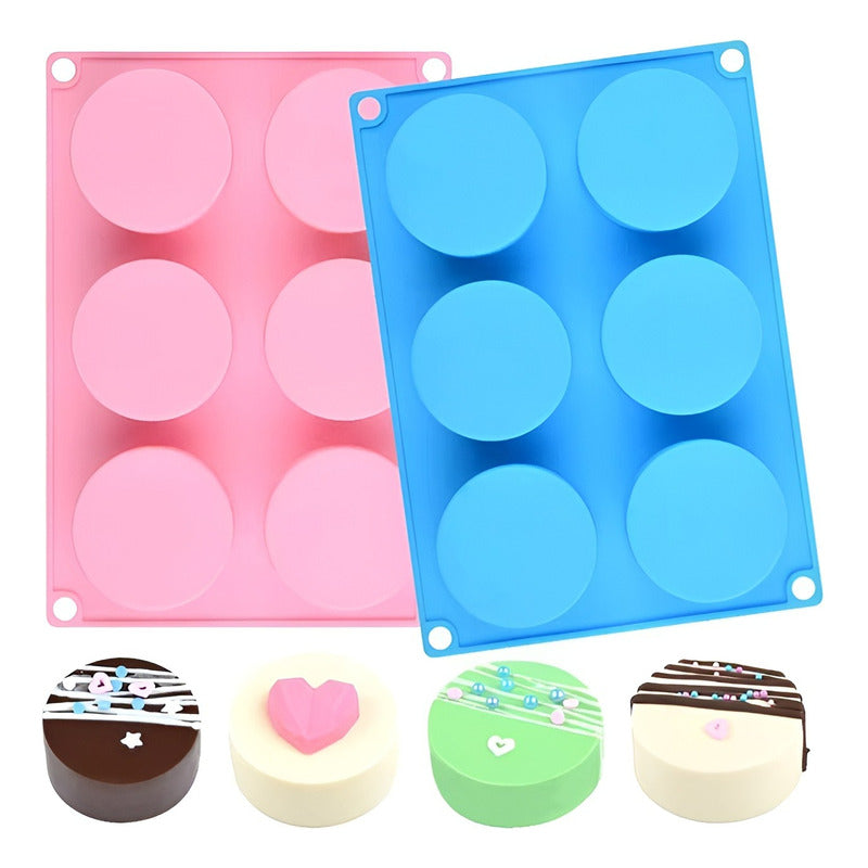 Molde De Silicona Cheesecake Molde Jabon Molde 6cavid Redond Multicolor