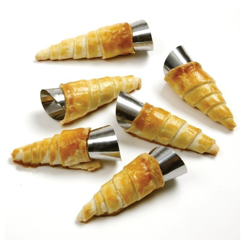 Pack X6 Cono Molde Para Cannoli Cachito Croissant Pan Danes Gris