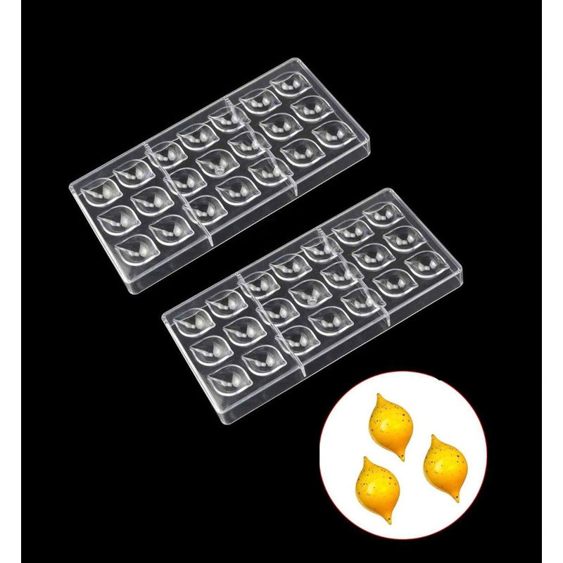 Pack X2 Moldes Chocolate Molde Chocolate Policarbonato Limon Gris