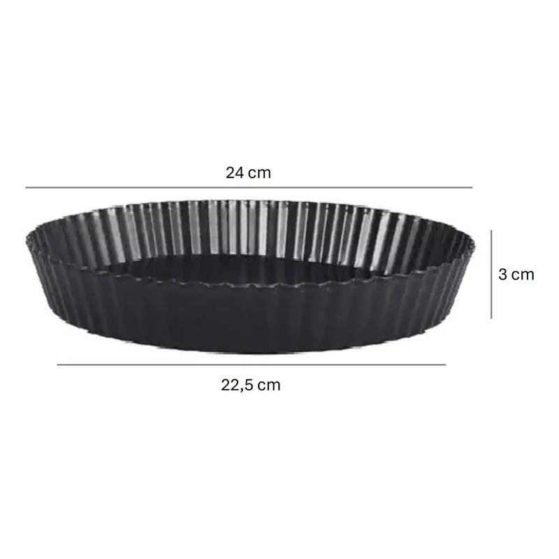 Molde Redondo Metal 24cm Antiadherente Pastelería Pasteleriuscl Gris