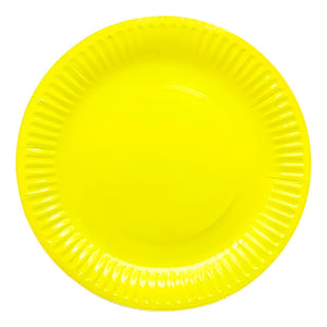 10 Platos Cumpleaños Platos De Papel Platos Desechables 18cm Amarillo