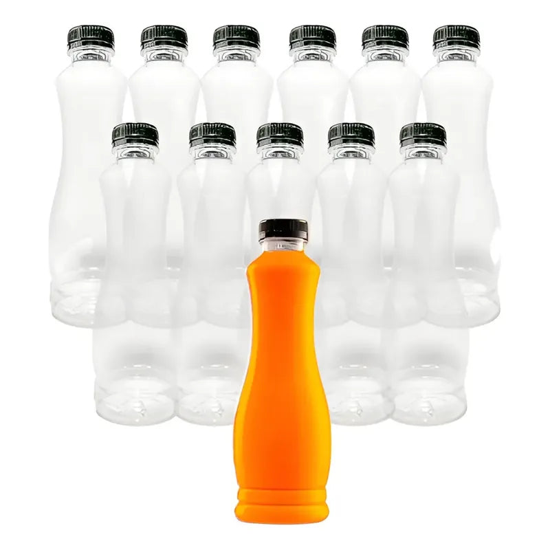 Set 12 Botellas Plasticas Transparentes Botella C/tapa 800ml Transparente