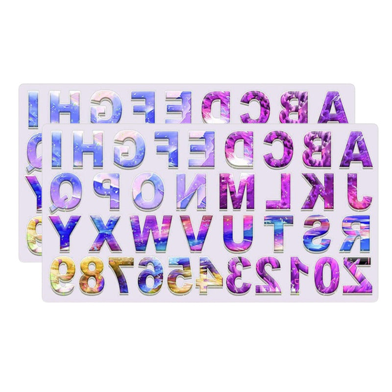 Pack X2 Molde De Silicona Letras Moldes De Silicona 36cavi Blanco