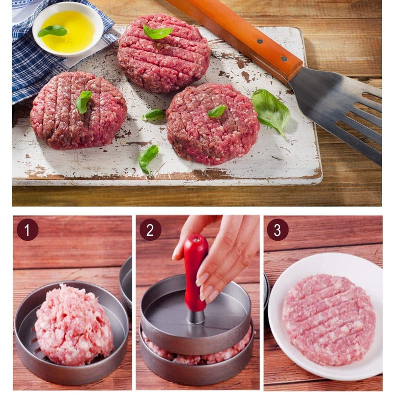 Prensa Para Hamburguesas Molde Hamburguesa Aluminio Parrilla Gris