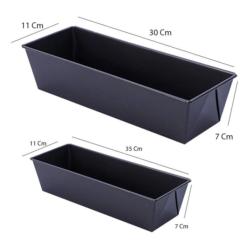 Pack X2 Molde Pan Molde Para Pan De Molde Queque 30cm 35cm Gris