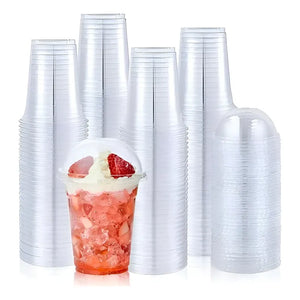 200 Vaso Desechable Plastico Vaso Con Tapa Domo Con Hoyo 12oz Vasos Plasticos Desechables Vasos Para Bebidas Juego De Vasos Descartables 12oz Vasos Grande Vasos Plásticos Pasteleriuscl Trasparente