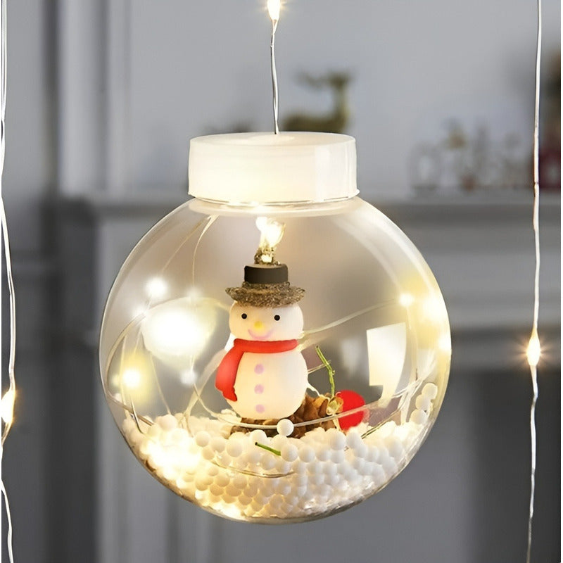 Luces Esferas Navideñas Luces Navidad Cascada Aros Bolas 3m Blanco