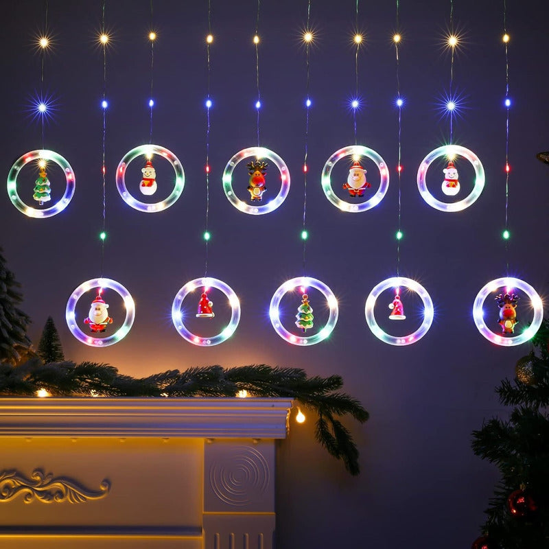 Cascada Guirnaldas Navidad Luces Guirnalda Luces Navideñas