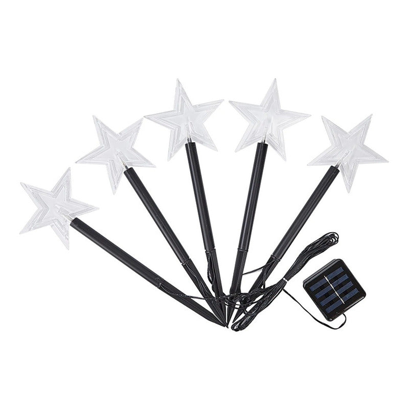 5 Guirnalda Solar Guirnaldas Solares Lampara Jardin Estrella Amarillo