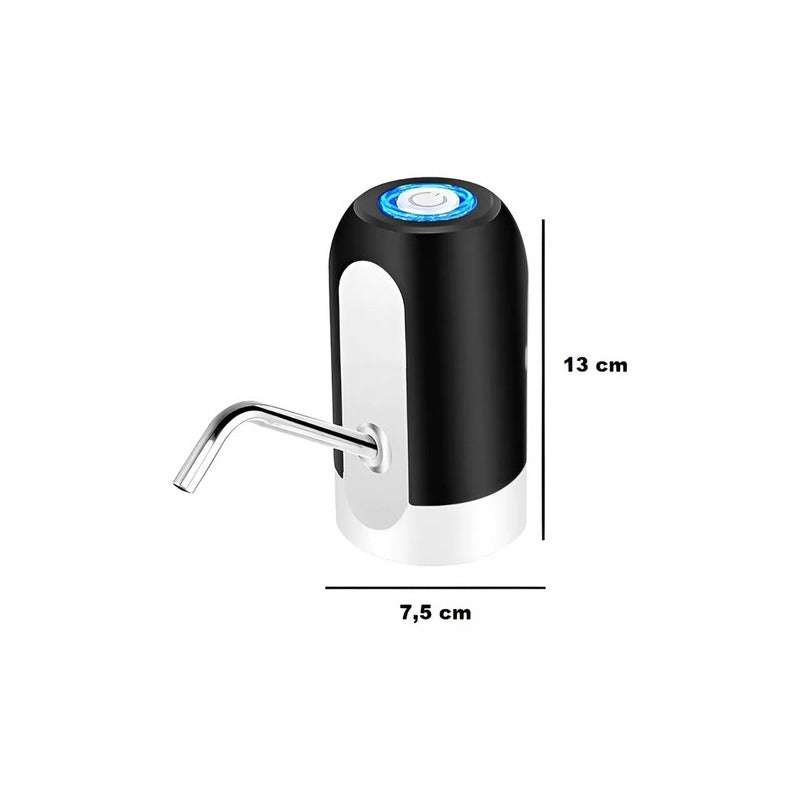 Bomba Dispensador Usb Agua Electrónico Recargable De Bidon Blanco/negro
