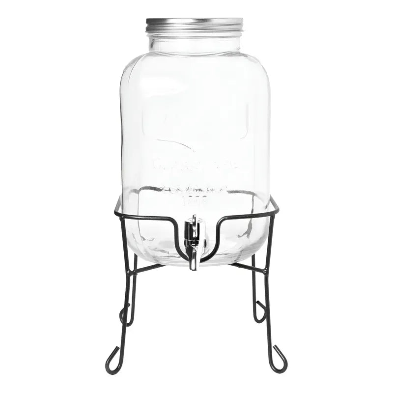 Dispensador De Jugo Con Atril Dispensadores Bebidas Tarro 4l Transparente