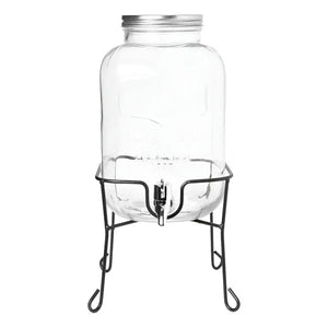 Dispensador De Jugo Con Atril Dispensadores Bebidas Tarro 4l Transparente