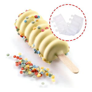 2 Molde Helados Molde Helado Silicona Moldes Paletas Espiral Blanco