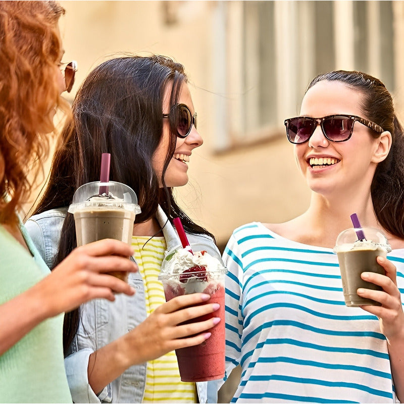 50 Vaso Desechable Plastico Vasos Tapa Domo Con Hoyo 12oz Trasparente