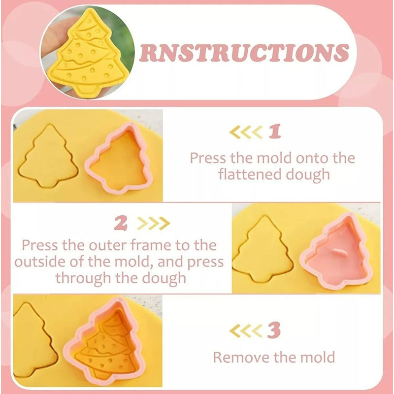 Cortador Galletas Navidad Cortador Galleta Moldes Navideños Rosa