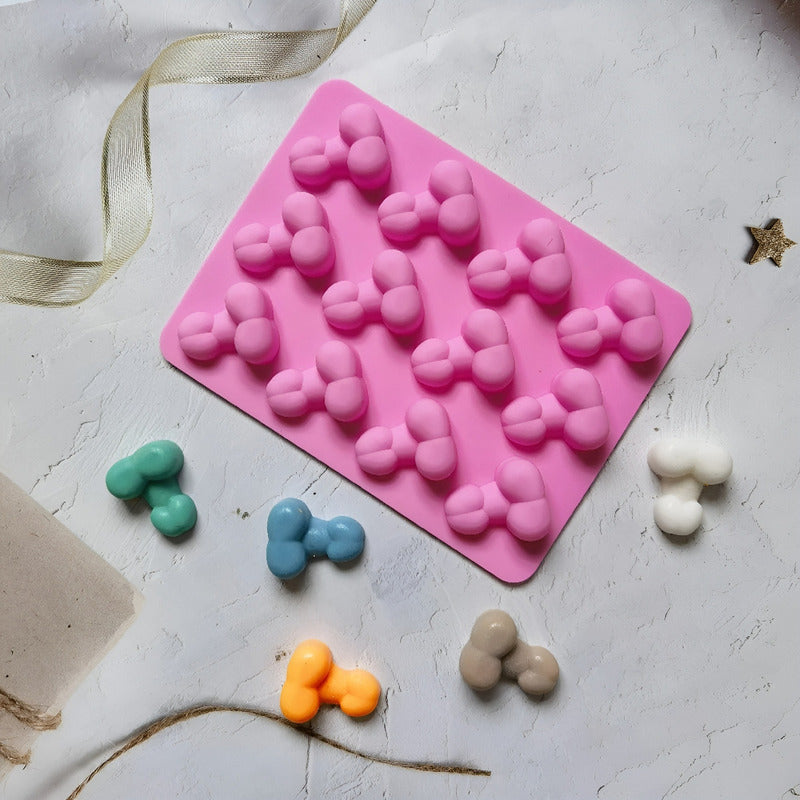 Molde Silicona Moldes Chocolate Mini Pene Molde Resina 12cav Multicolor / Molde Hielo Mini Pene 12cav