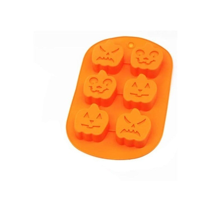 X2 Moldes Halloween Moldes Silicona Halloween Molde Calabaza Pack X2 Mnaranja 6 Caras De Halloween